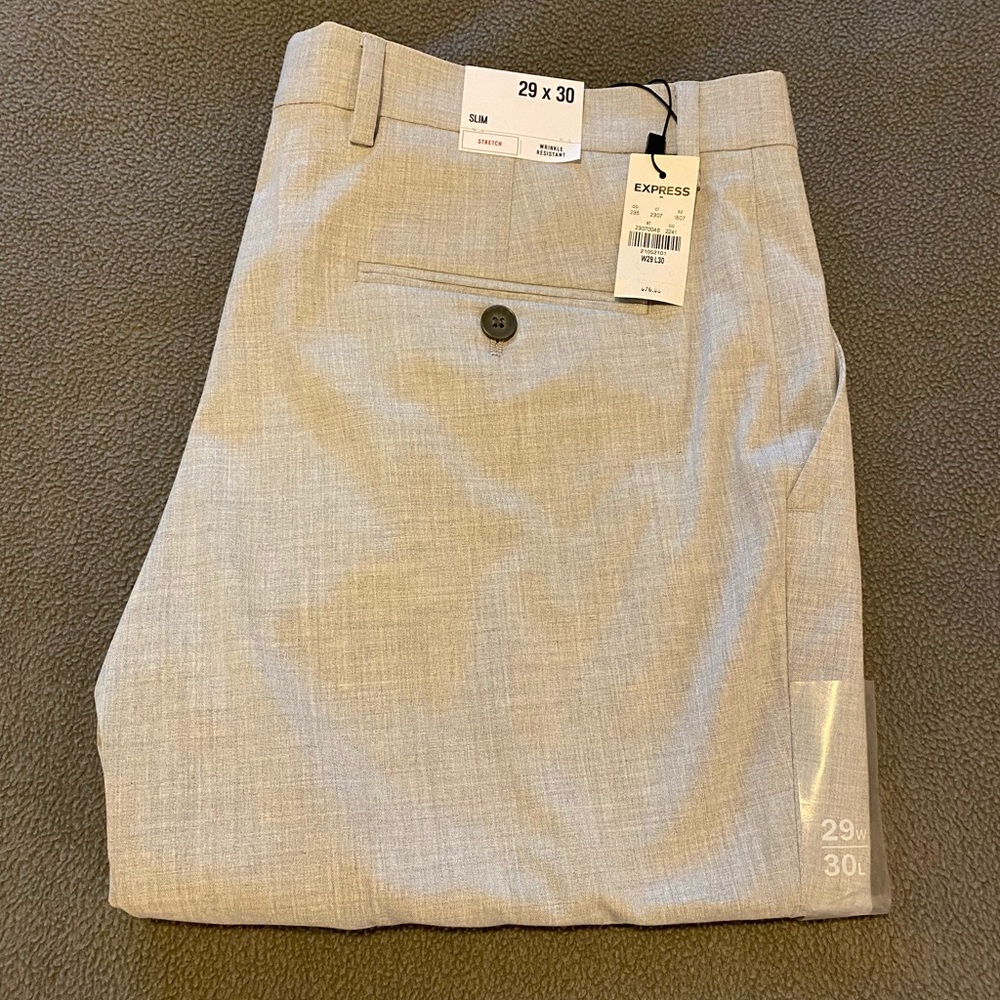 Express Men Slim Grey Dress Pants (30x30)